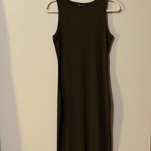 Bodycon Midi Green Sleeveless Dress